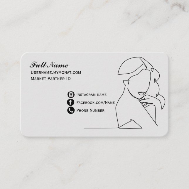 MONAT Fem design Business Card (Front)