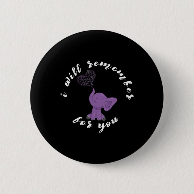 Monat I End Purple Bow Elephant 1  6 Cm Round Badge (Front)