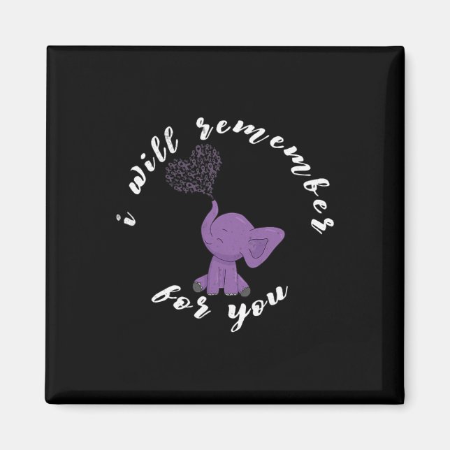 Monat I End Purple Bow Elephant 1  Magnet (Front)