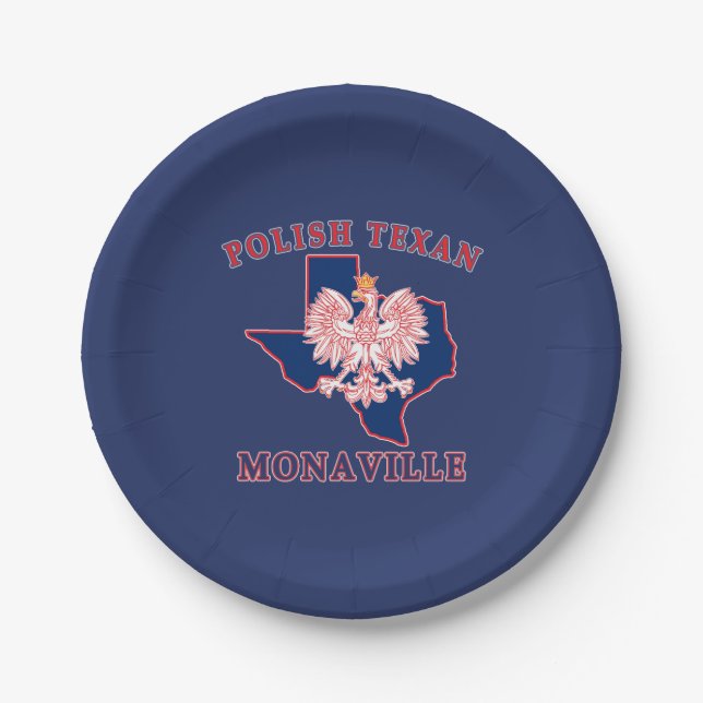 Monaville Polish Texan Paper Plate (Front)