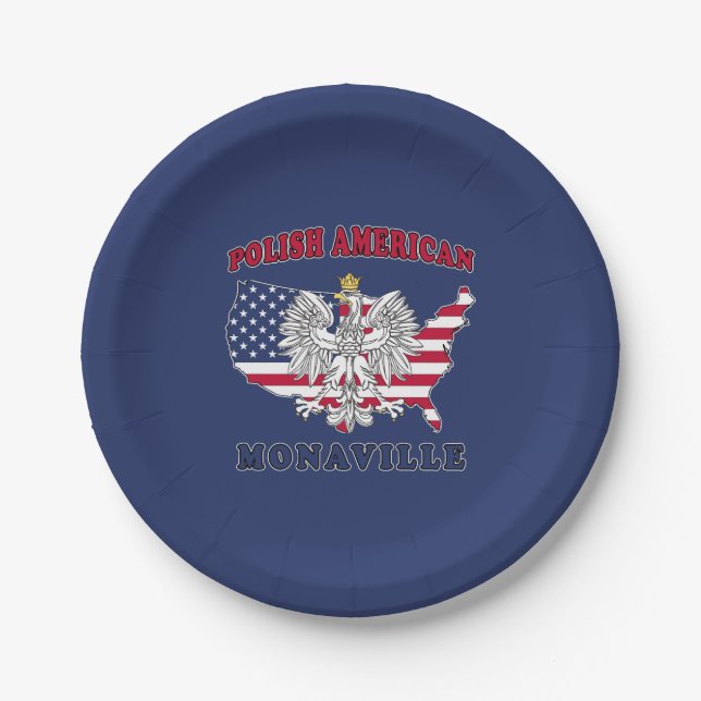 Monaville Texas Polish American Paper Plate (Front)