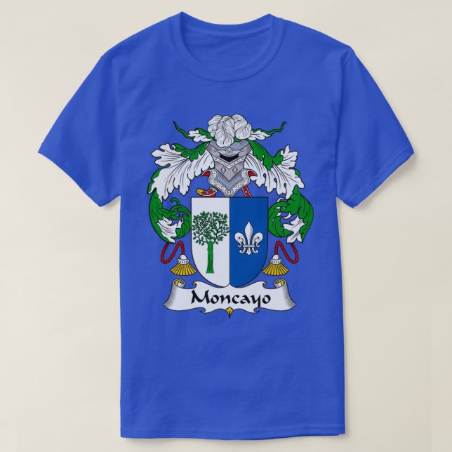 Moncayo Coat of Arms Family Crest  T-Shirt (Design Front)