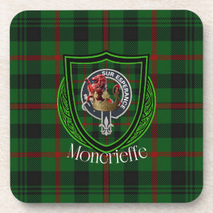 Moncrieffe Scottish Clan Tartan & Crest Coaster