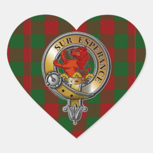Moncrieffe Tartan & Badge Heart Sticker
