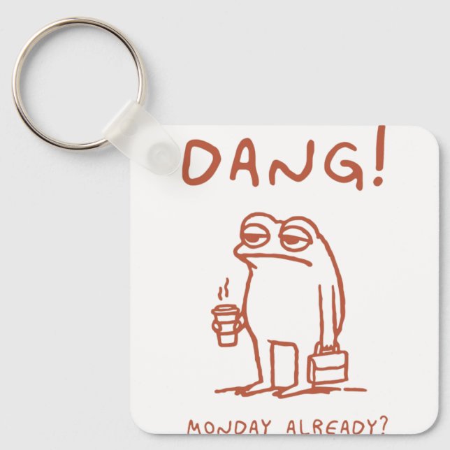 Monday Blues Frog Key Ring (Front)