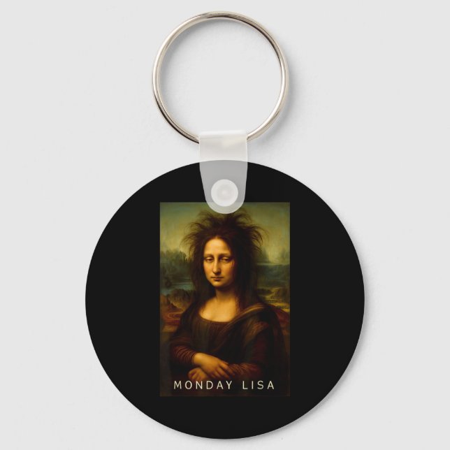 Monday Lisa Disheveled Clic Art Parody Week Start  Key Ring (Front)