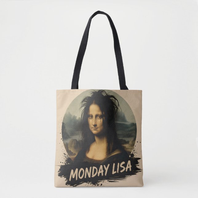 Monday Lisa Funny Renaissance Art Tote Bag (Front)