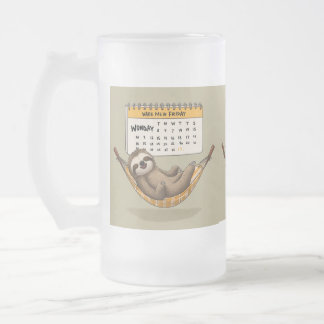 Monday Mood Frosted Glass Beer Mug