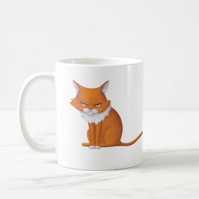 Monday Morning Cat Face Coffee Mug (Left)