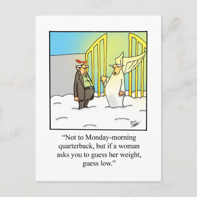 Monday Morning Quarterback Humour Postcard (Front)