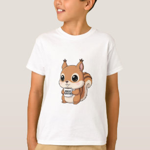 Monday Survivor Squirrel Illustration Kids T-Shirt