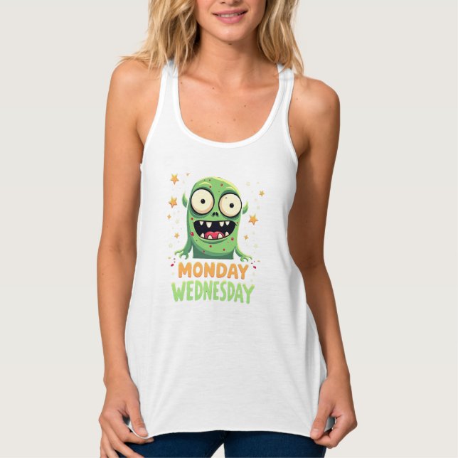 Monday to Wednesday Mood – Funny Monster Tee (Front)