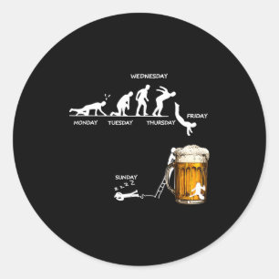 Monday Tuesday Thursday Friday Saturday Sunday Bee Classic Round Sticker