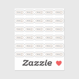 Monday week sticker sheet