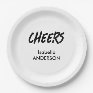 Mondern Black and White Graduation Paper Plate
