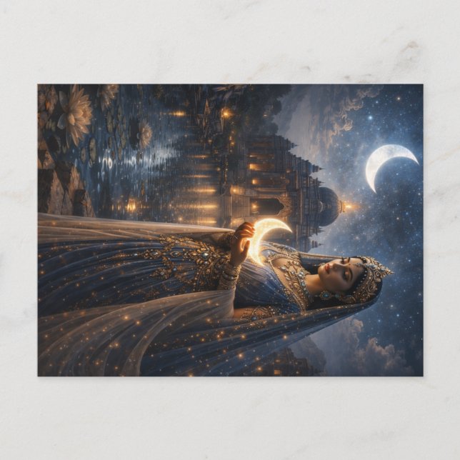Mondgöttin mit leuchtender Sichel Postcard (Front)