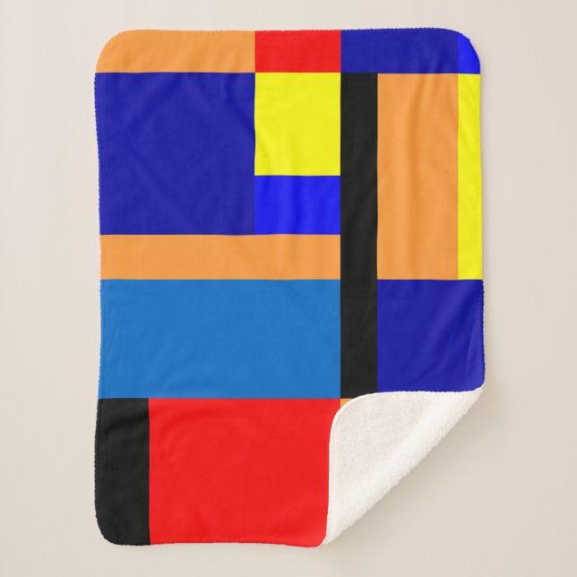 Mondrian #35 sherpa blanket (Front)