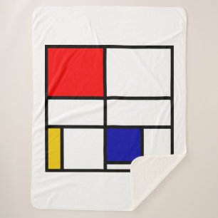 Mondrian 3 sherpa blanket