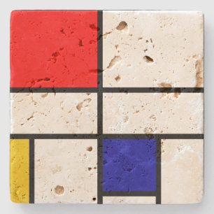 Mondrian 3 stone coaster