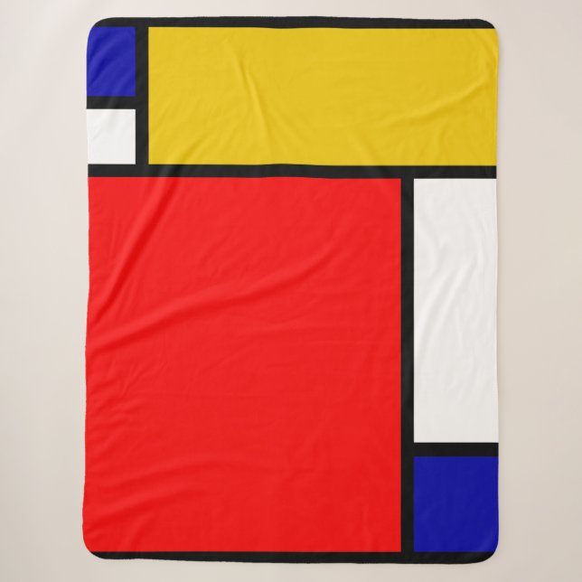 Mondrian 4 sherpa blanket (Front)