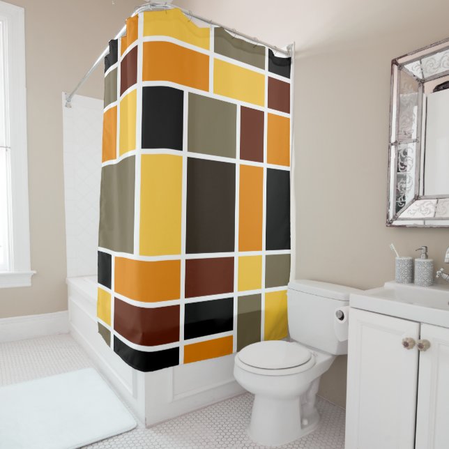 Mondrian 72 shower curtain (In Situ)