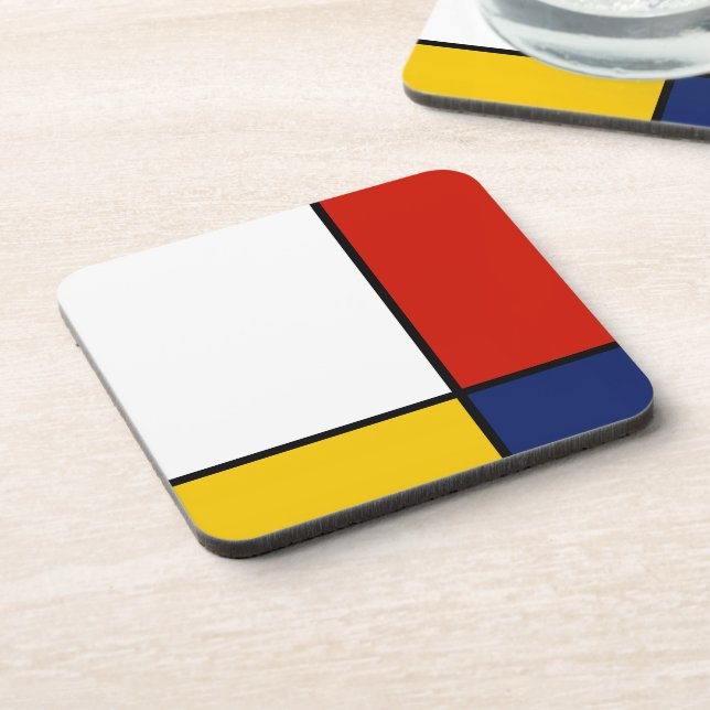 Mondrian Abstract Art Style Coaster (Left Side)