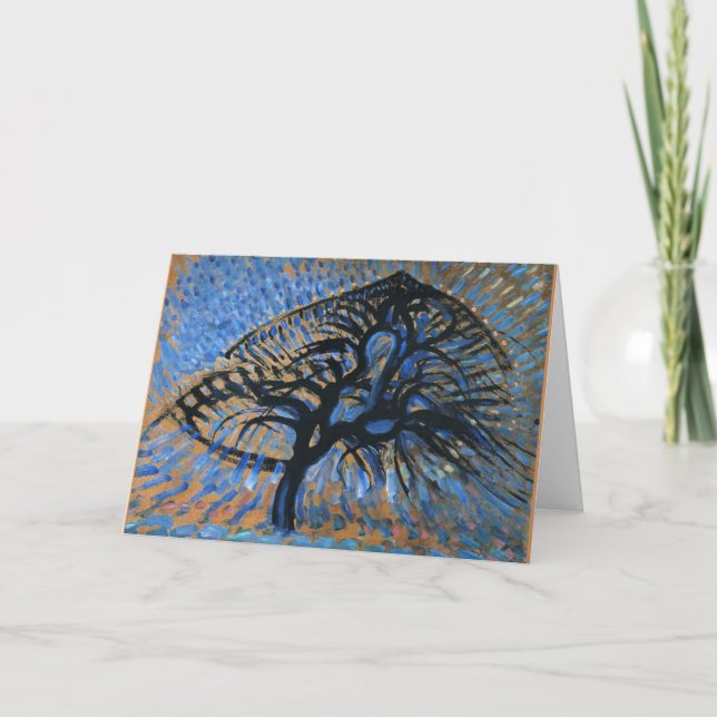 Mondrian - Apple Tree, pointillist version, Card (Front)