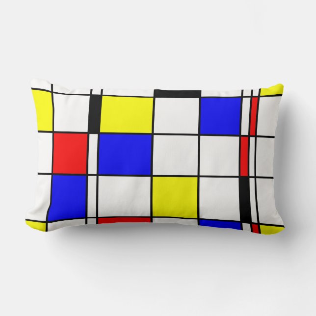 Mondrian art style lumbar cushion (Front)