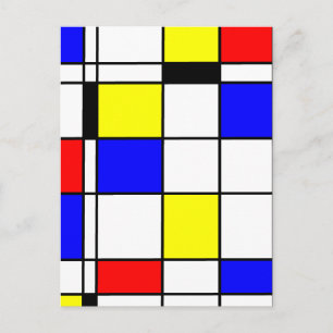 Mondrian art style postcard