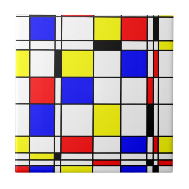 Mondrian art style tile (Front)