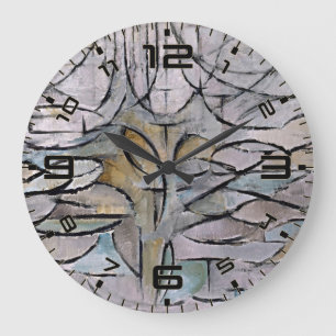 Mondrian Bloom Abstract Art Wall Clock