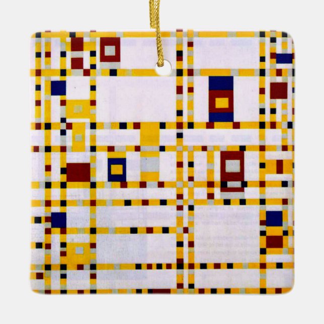 Mondrian - Broadway Boogie Woogie Ceramic Ornament (Front)