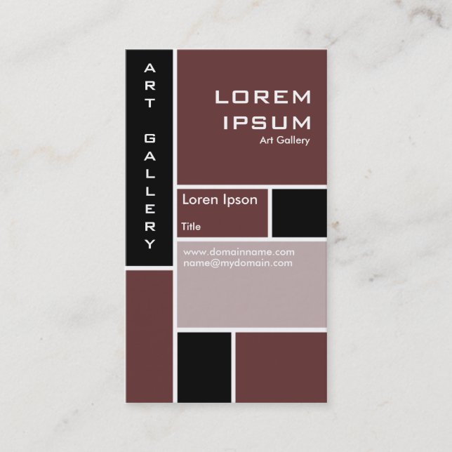 Mondrian - Brown Business Card (Front)