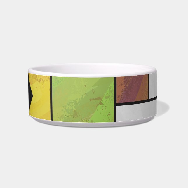Mondrian Brown Yellow Green Print Bowl (Right)