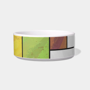 Mondrian Brown Yellow Green Print Bowl