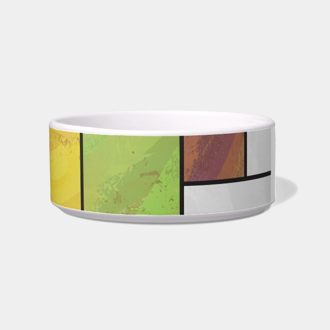 Mondrian Brown Yellow Green Print Bowl (Right)