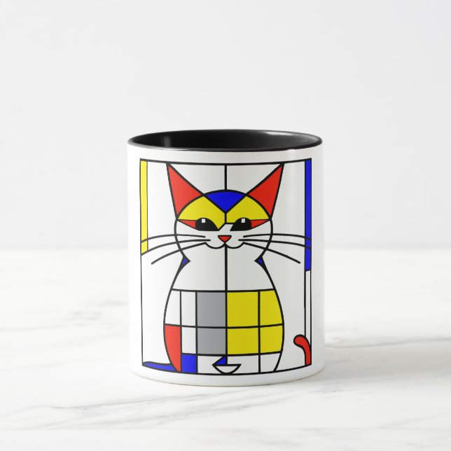 Mondrian cat mug (Center)