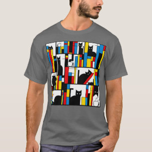 Mondrian Cats Library by Tobe Fonseca T-Shirt