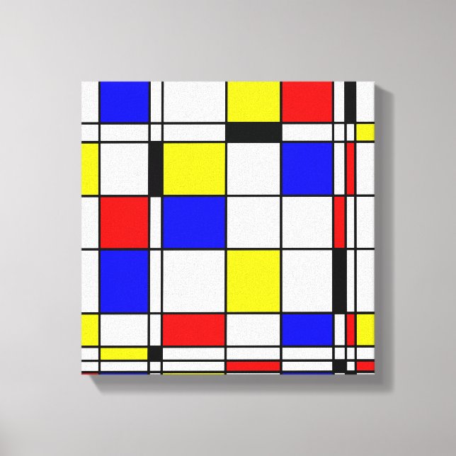 Mondrian colourful Minimalist De Stijl Modern art Canvas Print (Front)