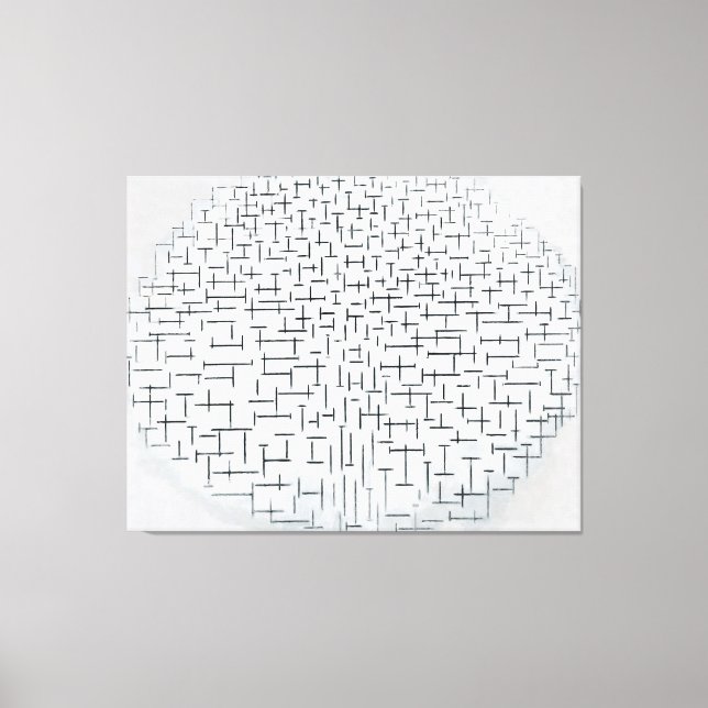  MONDRIAN COMP. 10 in B & W - Pier and Ocean 1915  Canvas Print (Front)