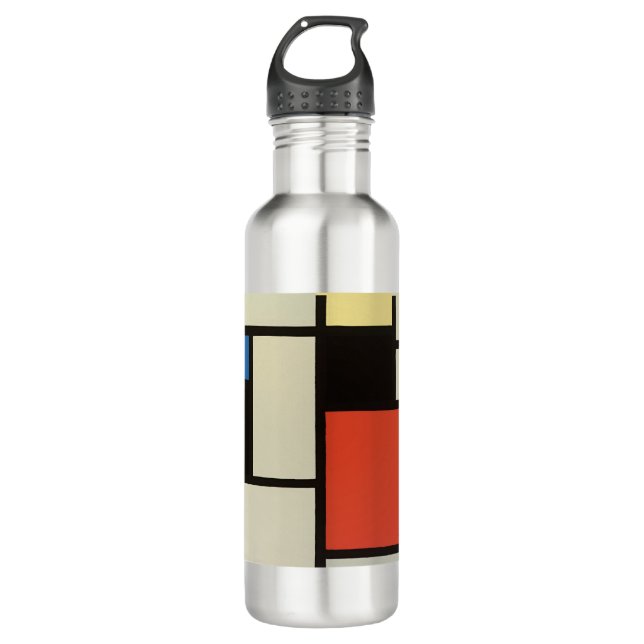 Mondrian Composition Modern Abstract Painting Art 710 Ml Water Bottle (Front)