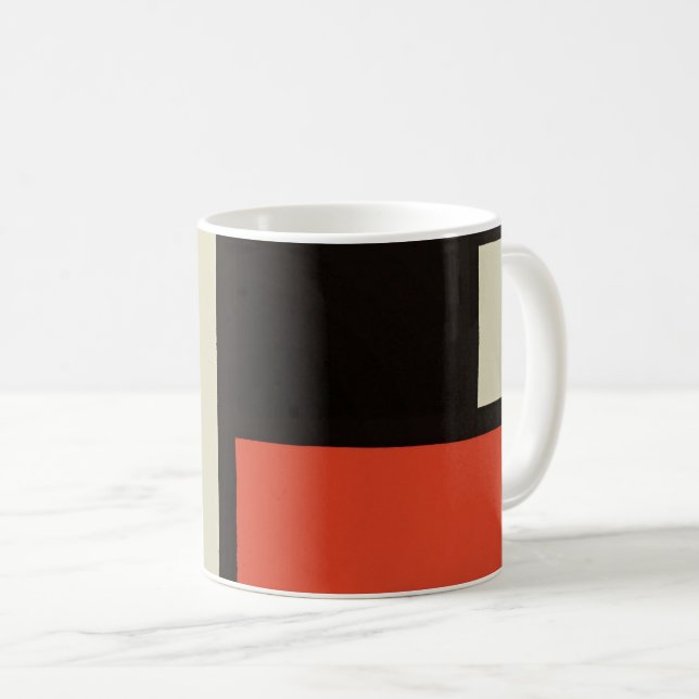 Mondrian Composition Modern Abstract Painting Art Coffee Mug (Front Right)
