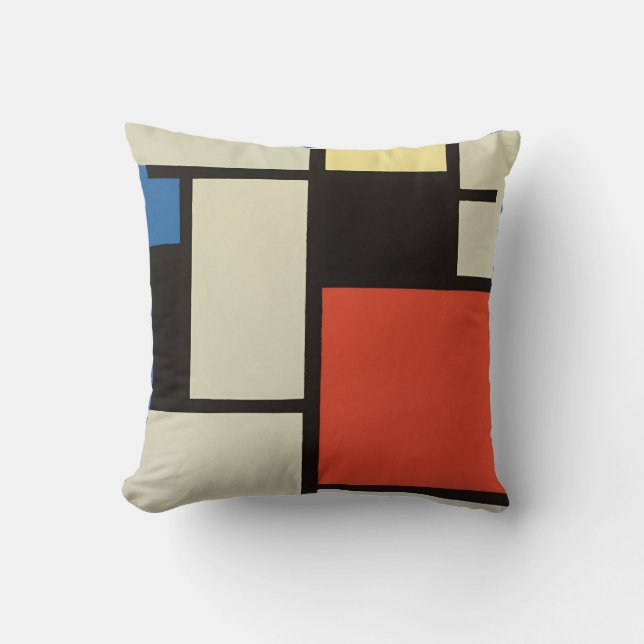 Mondrian Composition Modern Abstract Painting Art Cushion (Front)