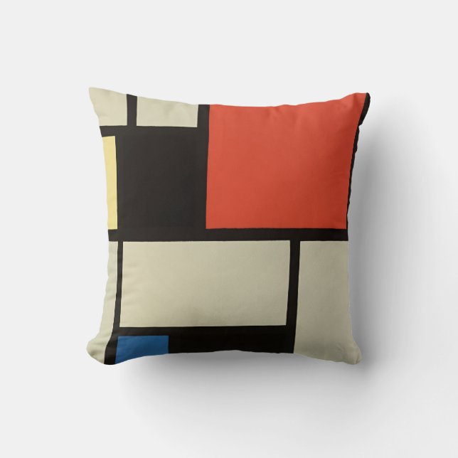 Mondrian Composition Modern Abstract Painting Art Cushion (Front)