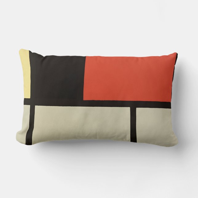 Mondrian Composition Modern Abstract Painting Art Lumbar Cushion (Front)