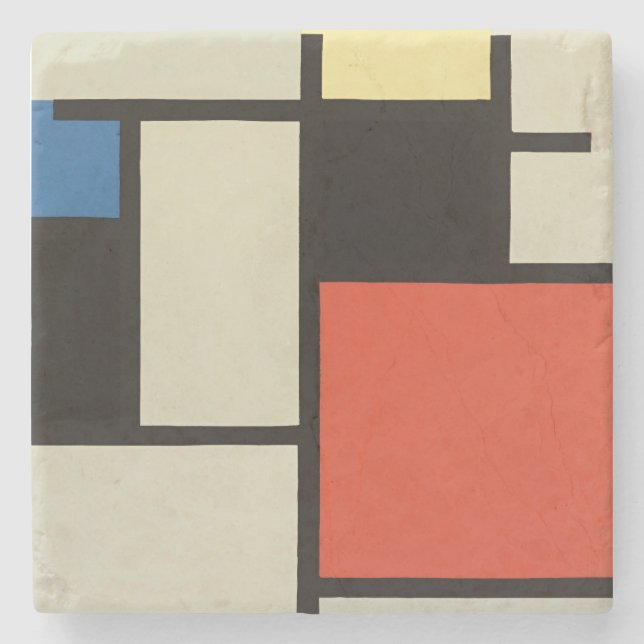 Mondrian Composition Modern Abstract Painting Art Stone Coaster (Front)