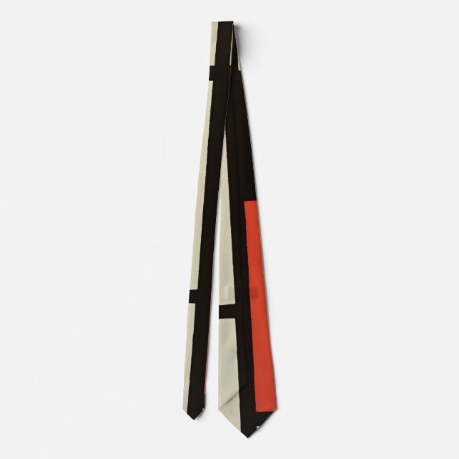Mondrian Composition Modern Abstract Painting Art  Tie (Back)