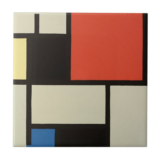 Mondrian Composition Modern Abstract Painting Art Tile (Front)