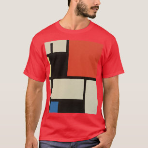 Mondrian Composition Modern Abstract Red T-Shirt