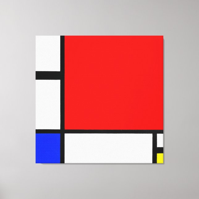 MONDRIAN COMPOSITION No. II with RED BLUE & YELLOW Canvas Print (Front)